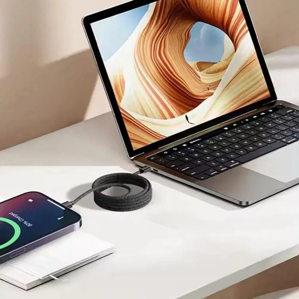 100W Magnetic USB-C Fast Charging Cable | iPhone & MacBook Magnetic Charging Cable QXL