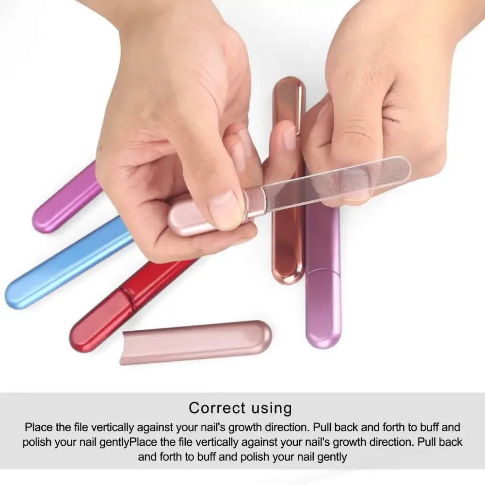 Rose Gold Crystal Glass Nail File | Salon-Grade Manicure Tool Glass Nail File QXL