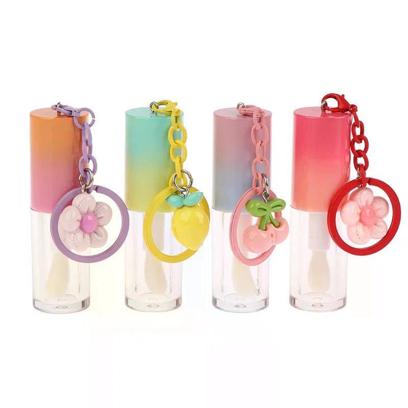 Gradient Lip Gloss Tube with Keychain | Refillable DIY Container Lip Gloss Container QXL