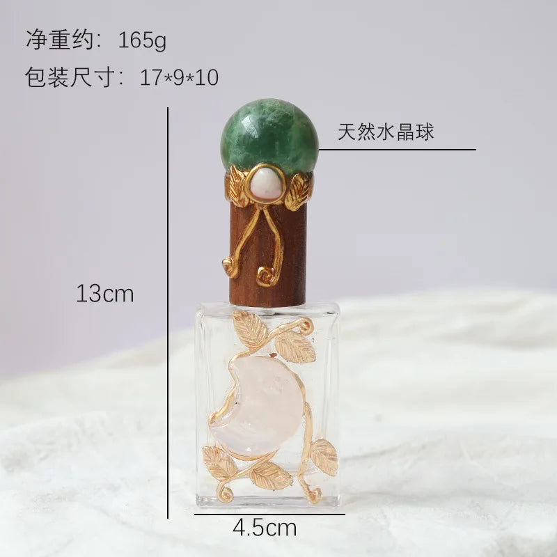 Crystal Topped Refillable Perfume Bottle | Gemstone Accents Decorative Perfume Bottle QXL