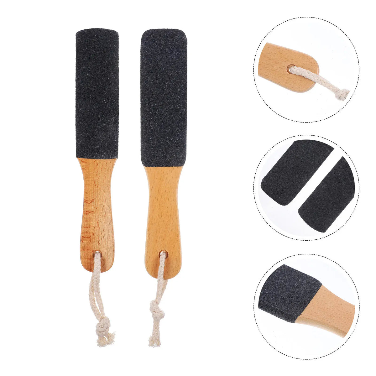 2-Pack Double-Sided Foot File | Silicon Carbide & Beech Wood Foot File Set QXL Default Title