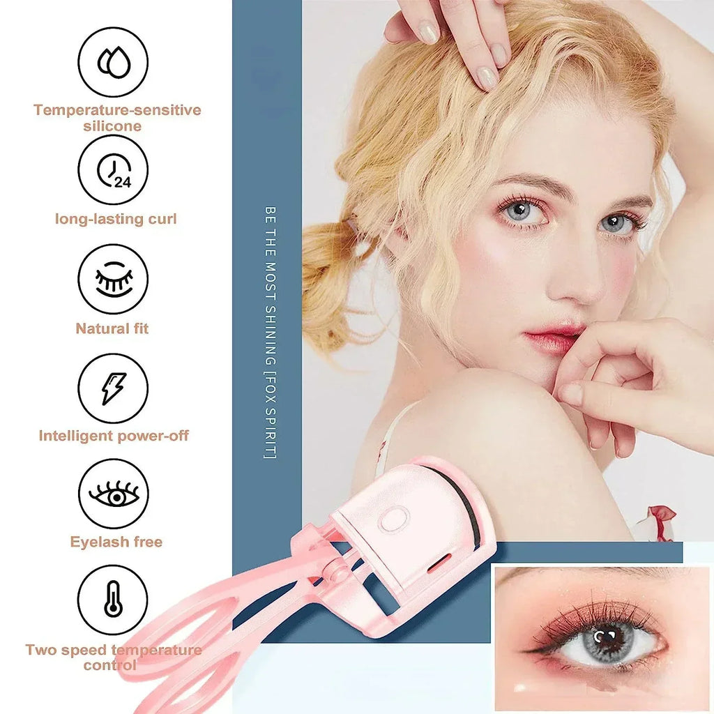 USB Rechargeable Electric Eyelash Curler | Quick Heat Portable Electric Eyelash Curler QXL