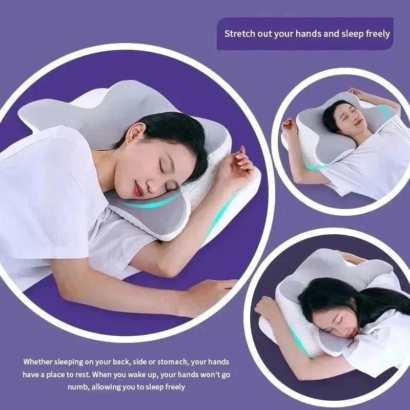 Cooling Memory Foam Cervical Pillow – All Sleep Positions Memory Foam Pillow QXL