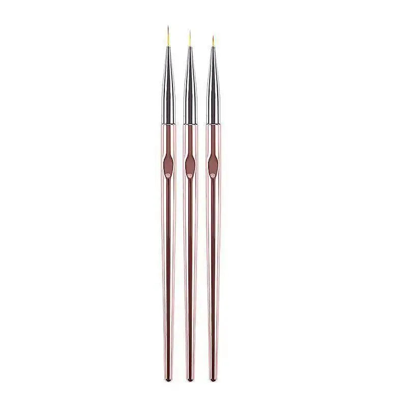 3-Pc Nail Art Liner Brush Set | Striping & French Tip Pens Nail Art Liner Brush QXL Silver