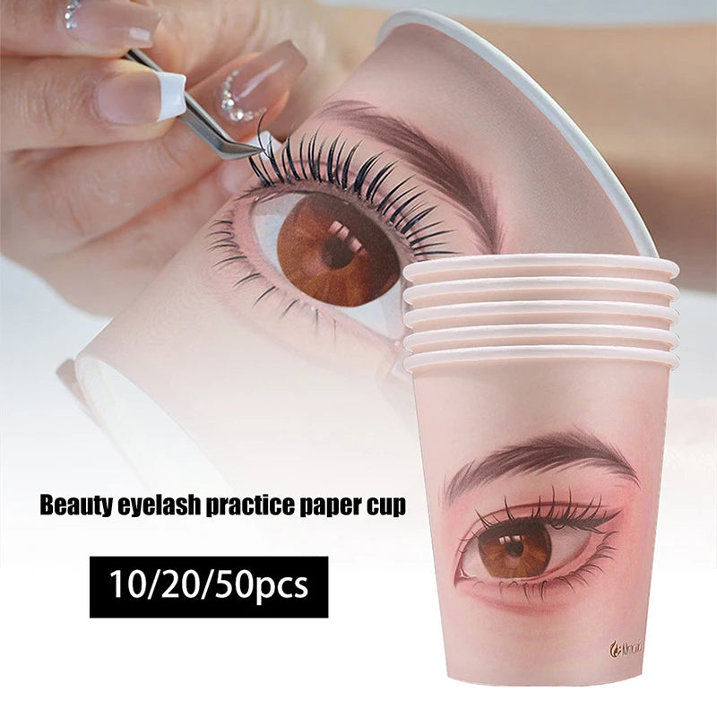 Eyelash Extension Practice Paper Cups | 10/20/50-Pack Lash Training Cups QXL