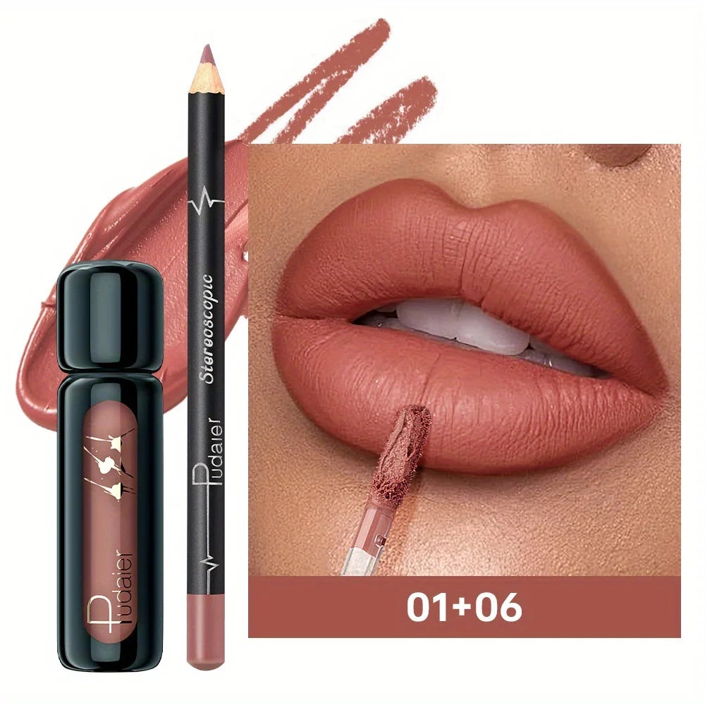 Waterproof Long-Lasting Lip Liner Set | 2-Pc Combo Lip Liner Set QXL 01 06