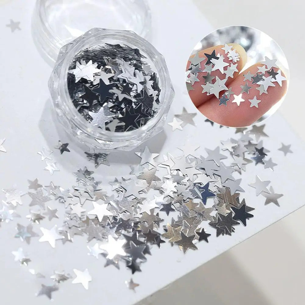 Star Glitter Nail Sequins | Mixed Size DIY Manicure Decor Nail Art Sequins QXL