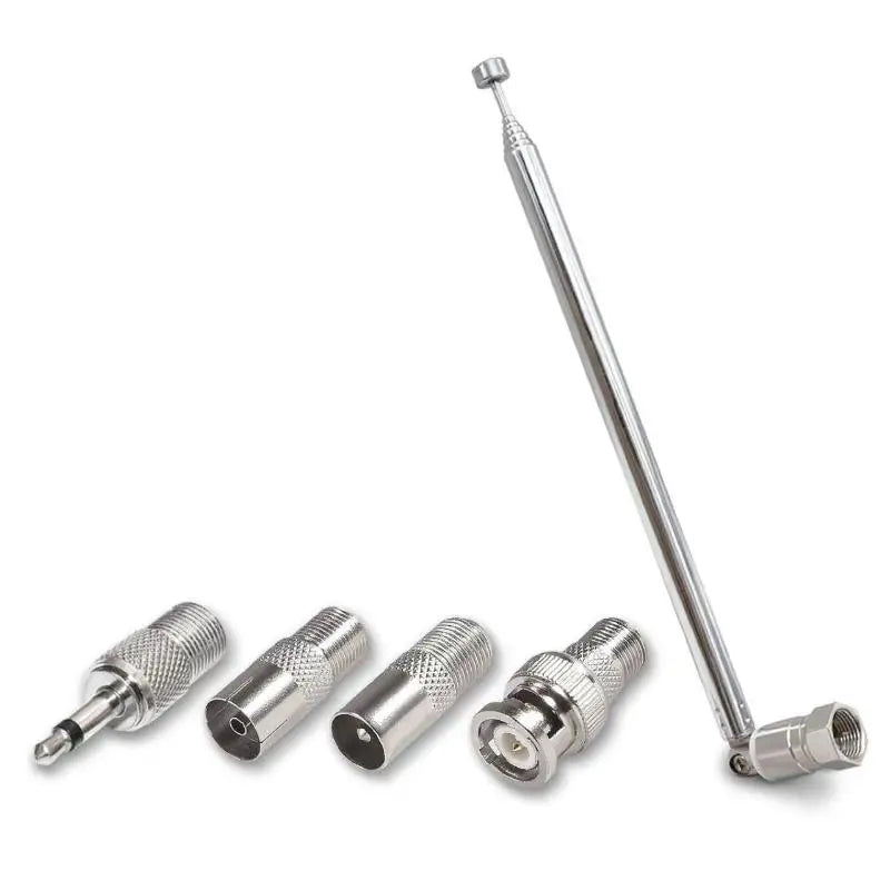 FM Telescopic Rod Antenna 5-Pc | 3.5mm & F-Type Adapters FM Radio Antenna QXL A2
