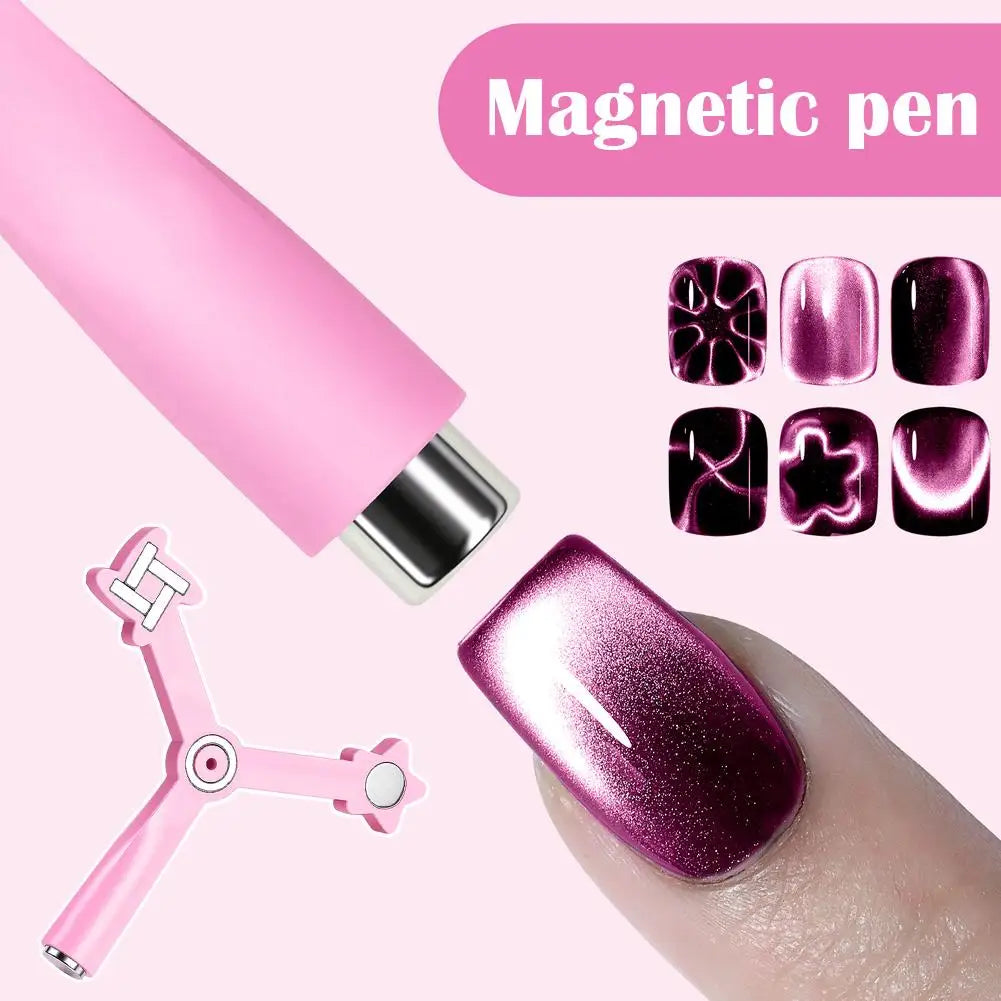 4-in-1 Cat Eye Nail Magnet Pen | Gel Manicure Tool Nail Art Magnet Tool QXL