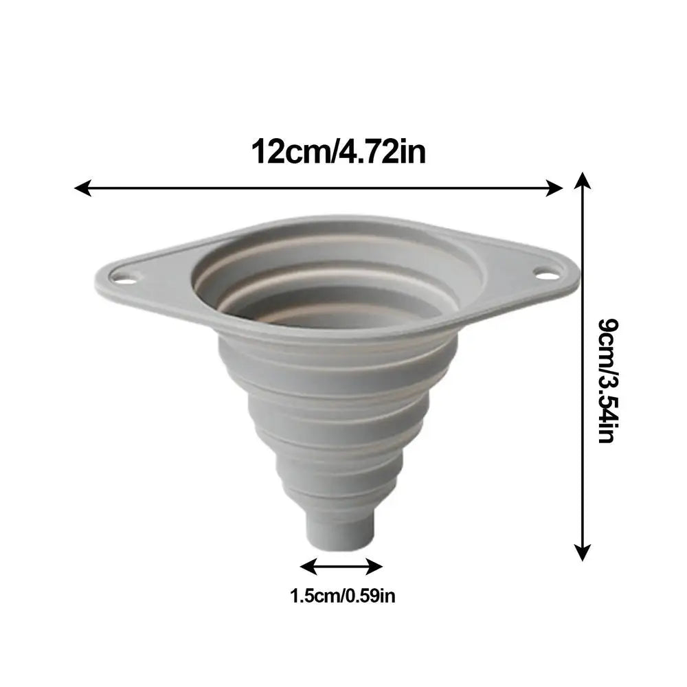 Collapsible Silicone Kitchen Funnel | Liquid & Powder Transfer Silicone Kitchen Funnel QXL Gray