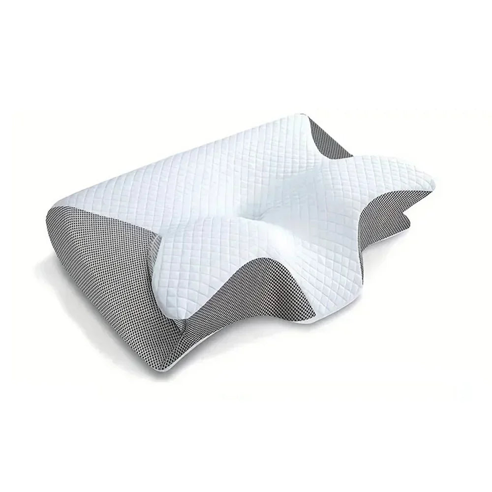 Memory Foam Cervical Contour Pillow | Ergonomic Neck Support Cervical Contour Pillow QXL Gray 8 D