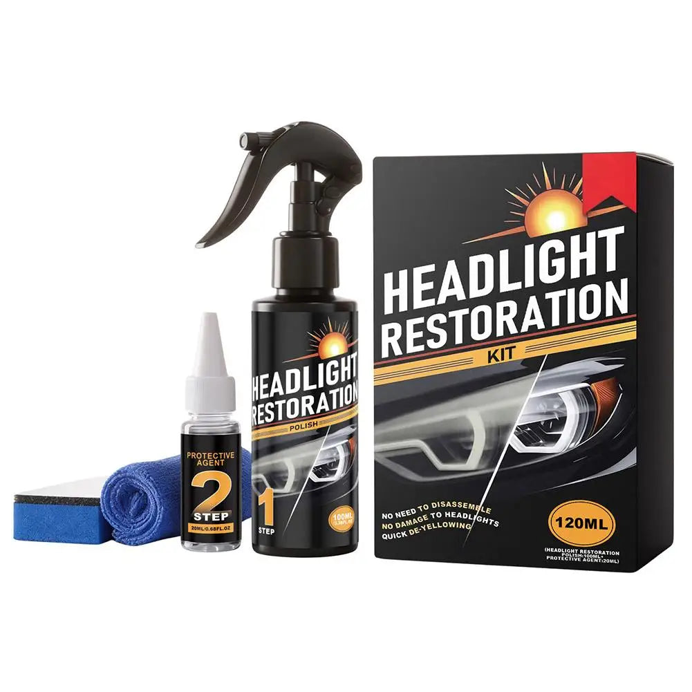 Car Headlight Restoration Kit | Polish & UV Protective Coat Headlight Restoration Kit QXL 1set
