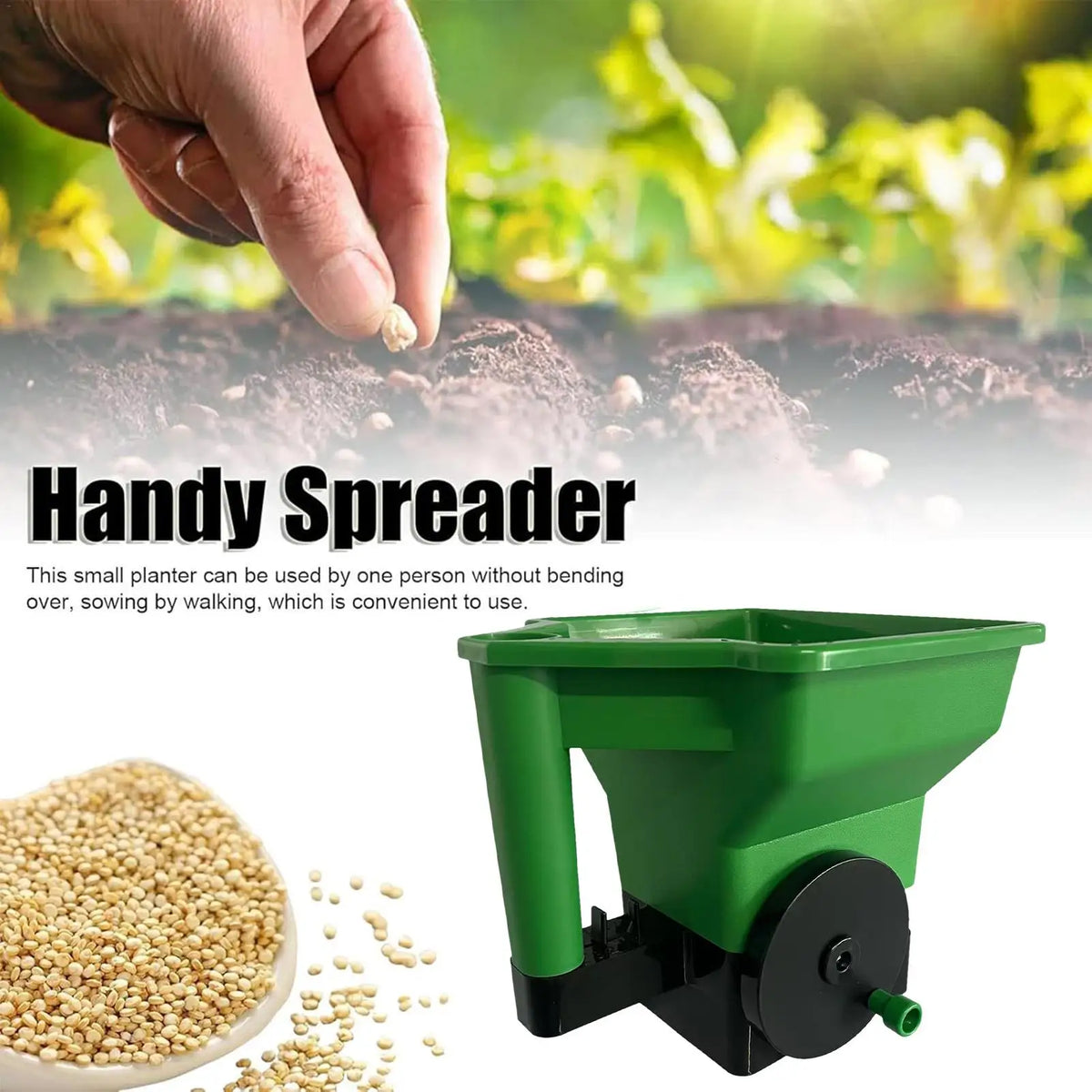 Handheld Manual Lawn Spreader for Fertilizer, Seed & Salt Handheld Lawn Spreader QXL