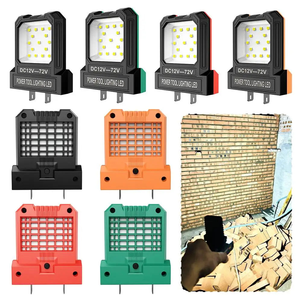 Universal Power Tool Battery Work Light | 12V–85V LED Lamp Power Tool Work Light QXL