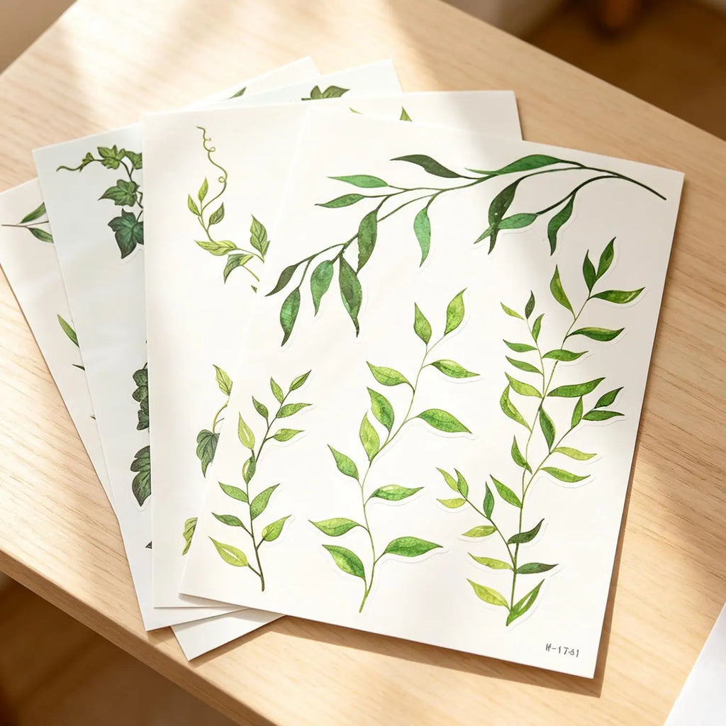 Green Vine & Leaf Waterproof Temporary Tattoo Stickers Temporary Tattoo Sticker QXL