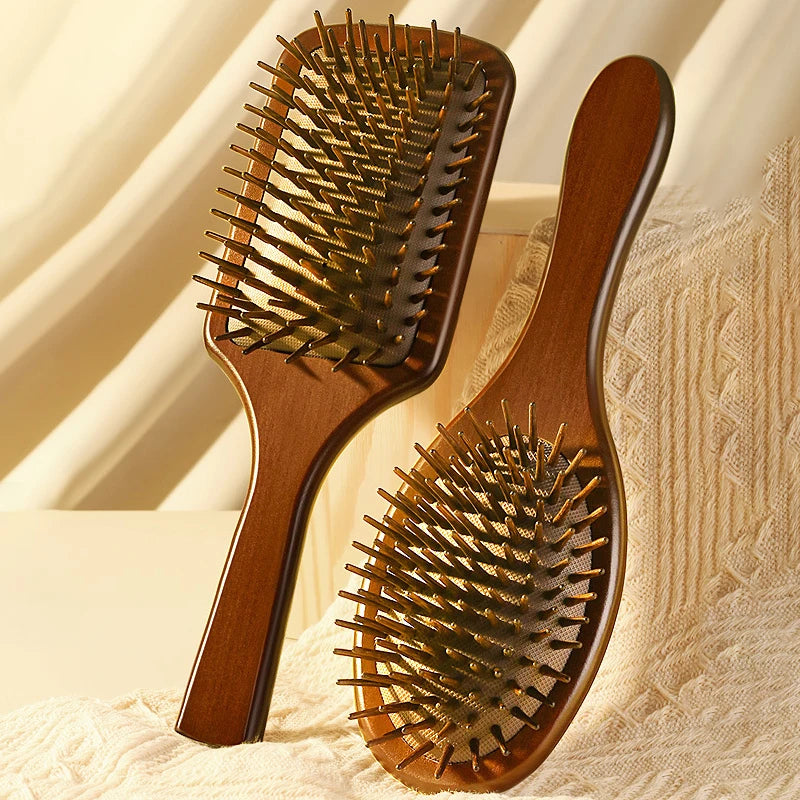 Sandalwood Air Cushion Comb | Hand-Carved Scalp Massage Brush Scalp Massage Comb QXL