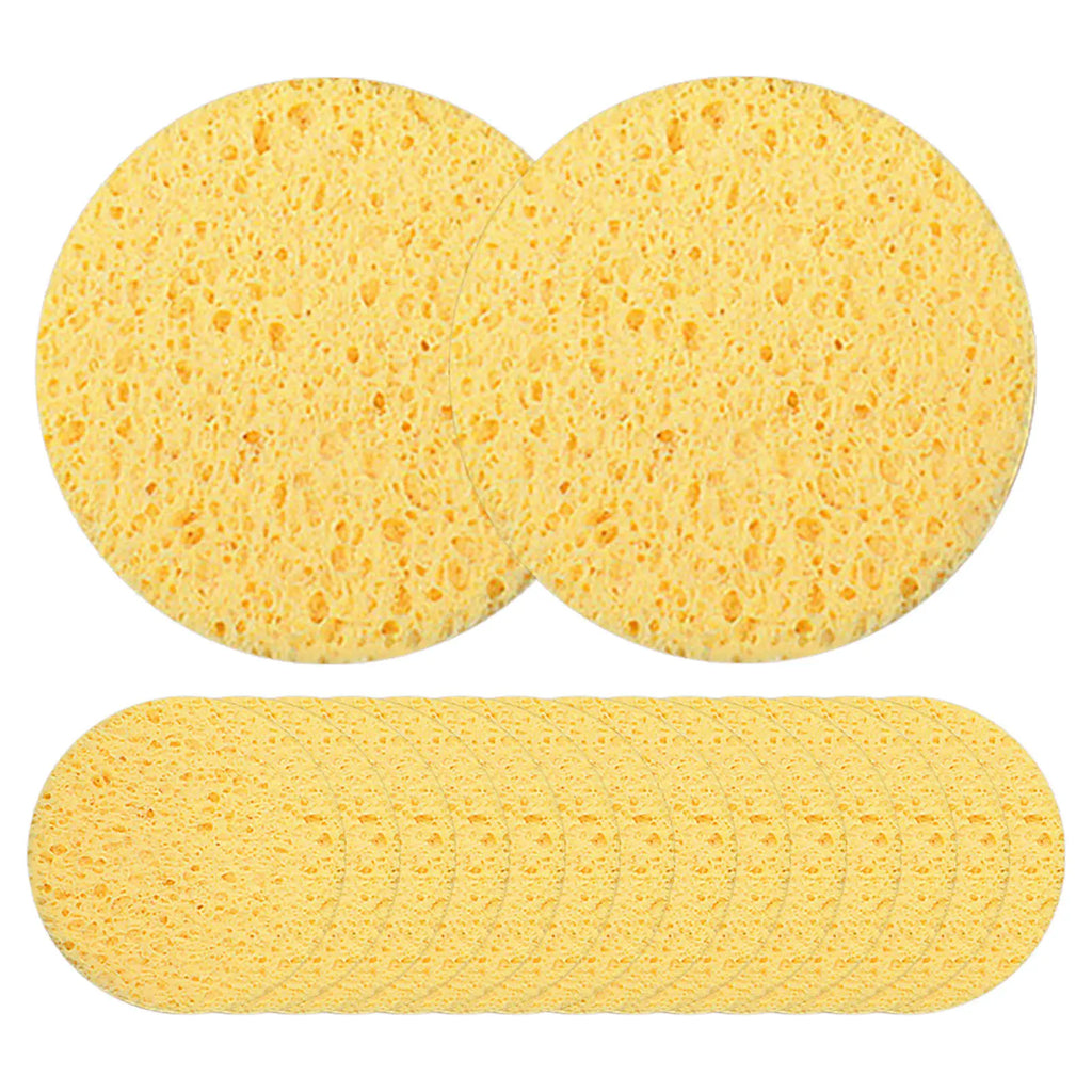 30-Pack Cellulose Facial Cleansing Sponges | Reusable Makeup Pads Facial Cleansing Sponge QXL Default Title