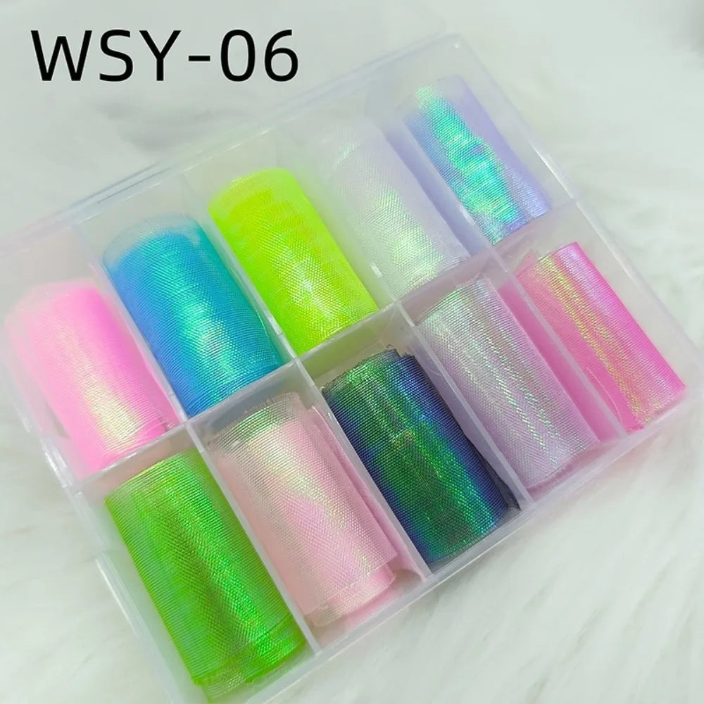 Mermaid Scale 3D Nail Foils | Mesh Texture Manicure Stickers Nail Art Foils QXL 6