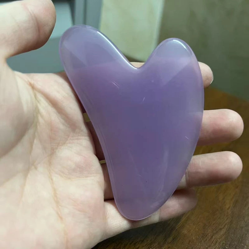 Heart-Shaped Resin Gua Sha Scraper | Facial Massage Tool Gua Sha Scraper QXL Purple