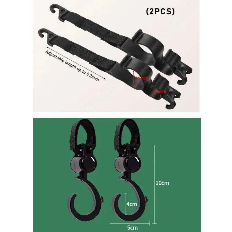 2-Pack Adjustable Car Seat Back Hooks – Bag & Umbrella Hanger Car Seat Hook QXL