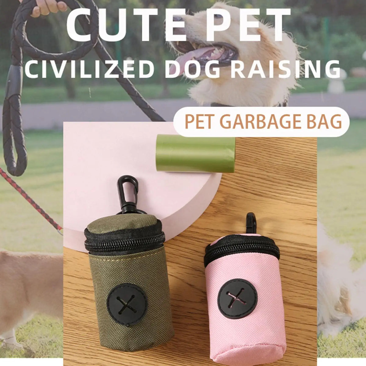 Dog Poop Bag Dispenser & Holder | Clip-On Dog Walking Dog Waste Bag Holder QXL