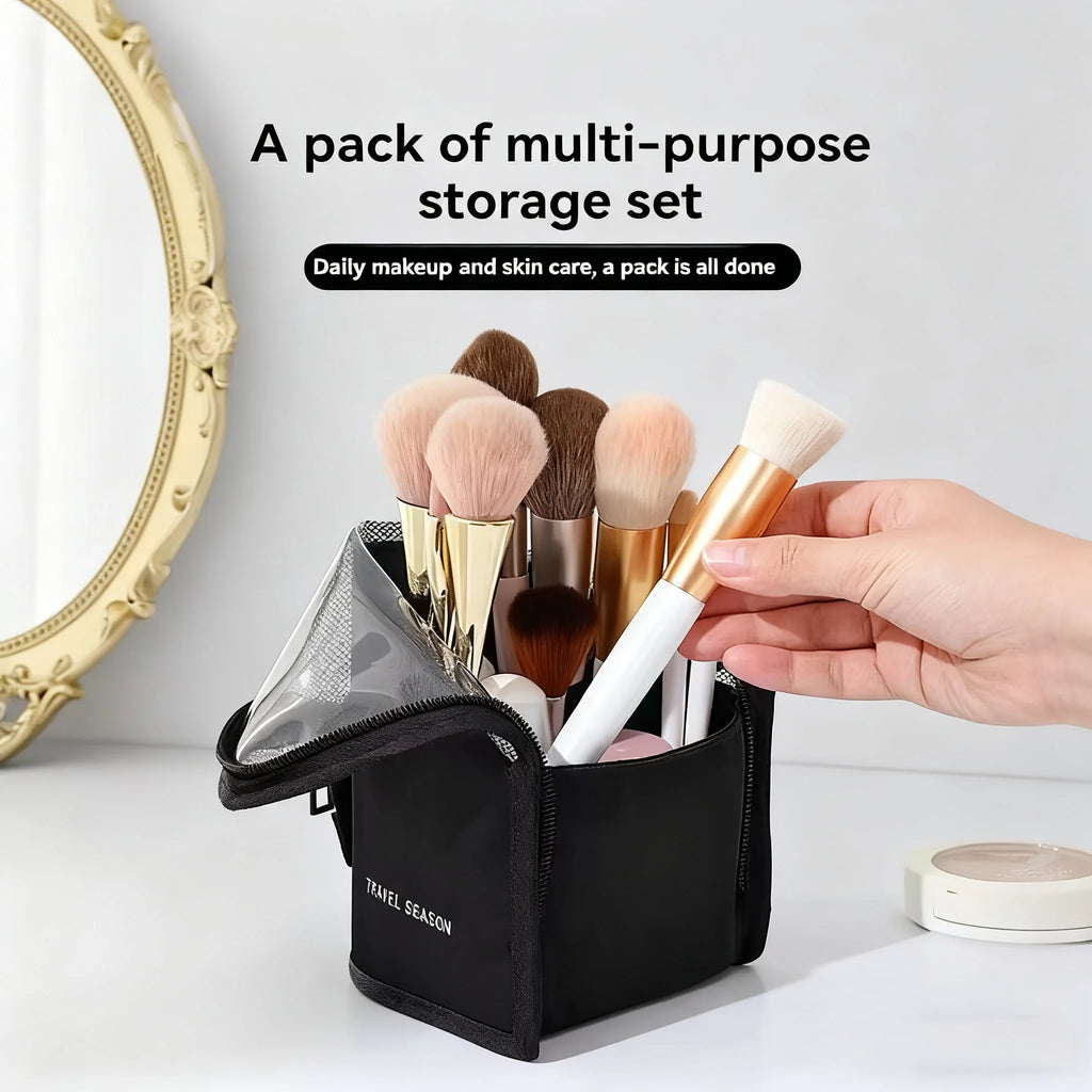 Transparent Vertical Makeup Brush Bag | Travel Cosmetic Organizer Cosmetic Organizer Bag QXL