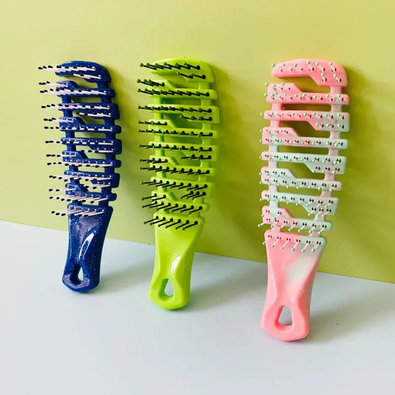 Gradient Hollow Hair Brush – Detangling Scalp Massage Comb Detangling Hair Brush QXL