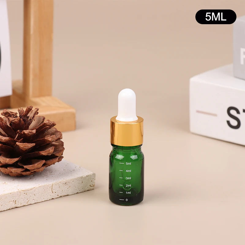 Green Glass Dropper Bottles 5ml–100ml | Graduated Refillable Glass Dropper Bottle QXL 5ml