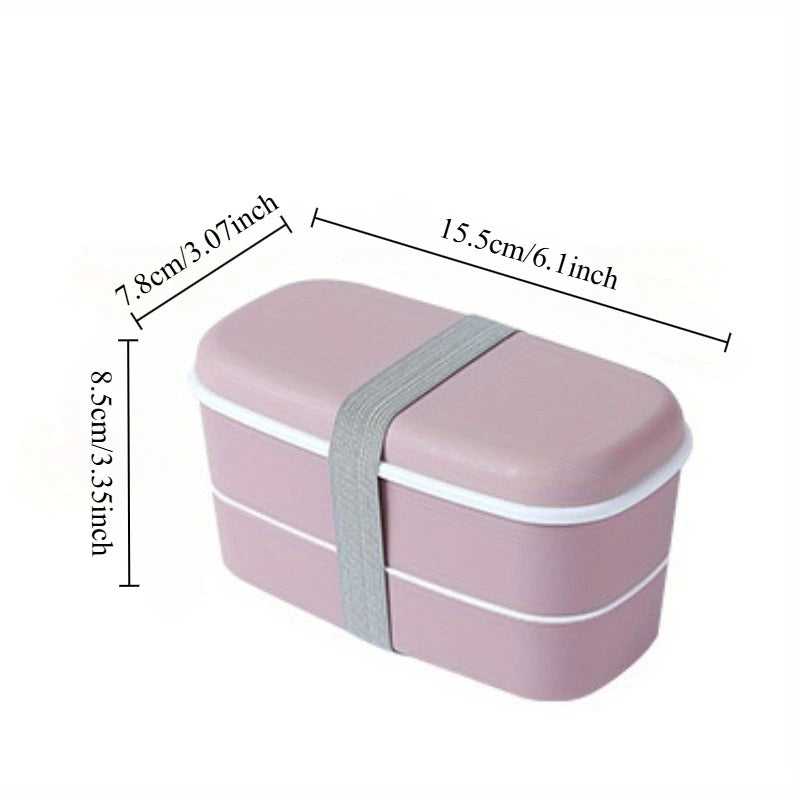 Double Layer Bento Box | Microwavable Lunch Food Container Bento Lunch Box QXL
