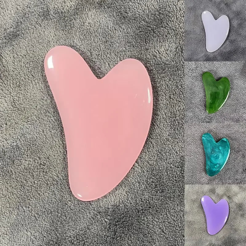 Heart-Shape Gua Sha Face Massager | Rose Quartz Scraping Board Gua Sha Massager QXL