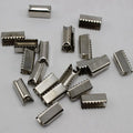 200-Pack Silver Fold Over Crimp Tube Connectors 5×12mm | 2mm Cord Jewelry Crimp Connector QXL Silver