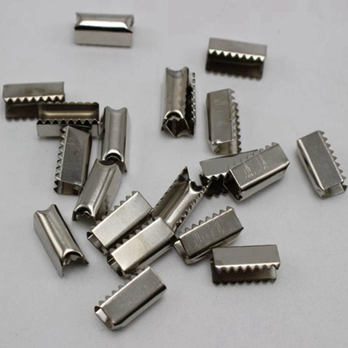 200-Pack Silver Fold Over Crimp Tube Connectors 5×12mm | 2mm Cord Jewelry Crimp Connector QXL Silver