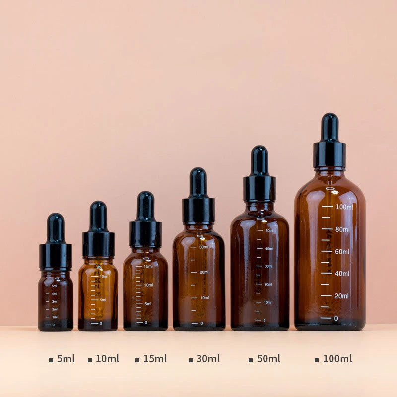 Amber Glass Dropper Bottles 5ml–100ml | Graduated Pipette Glass Dropper Bottle QXL