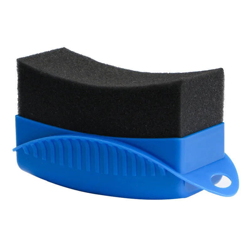 Car Tire & Wheel Waxing Sponge Applicator with Cover | ABS Tire Wax Applicator QXL Blue