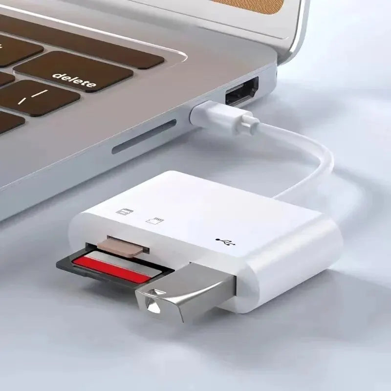 3-in-1 USB-C SD/TF Card Reader OTG Adapter | Fast Transfer Memory Card Reader QXL