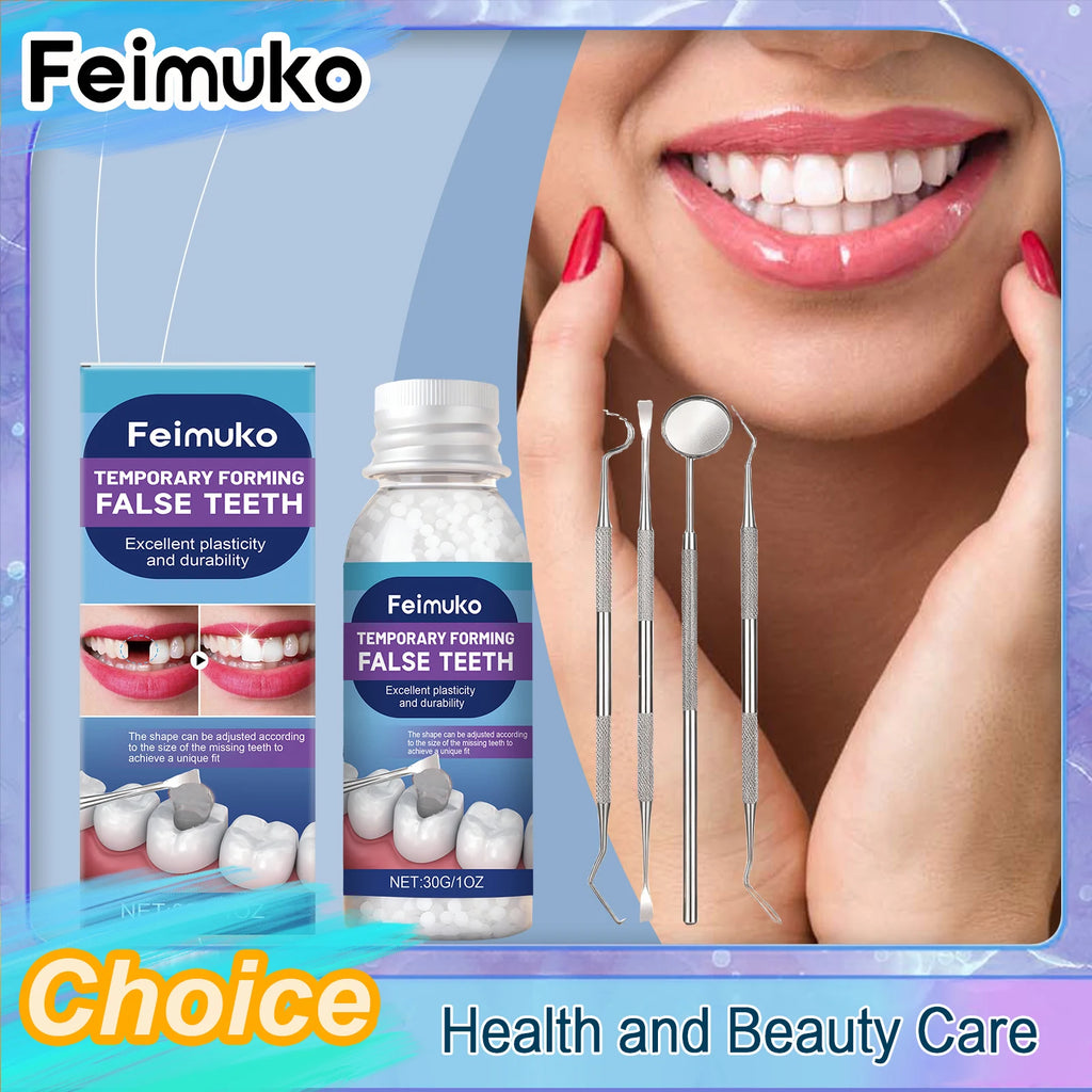 Feimuko Moldable Temporary False Teeth | Shapeable Denture Kit Moldable Denture Kit QXL