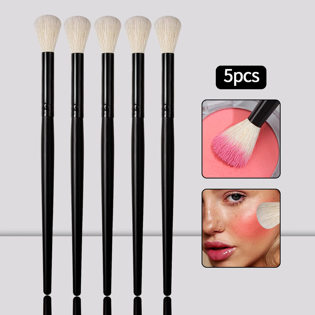 KOSSHOW 5-Pc Soft Makeup Brush Set | Highlighter & Blush Makeup Brush Set QXL black