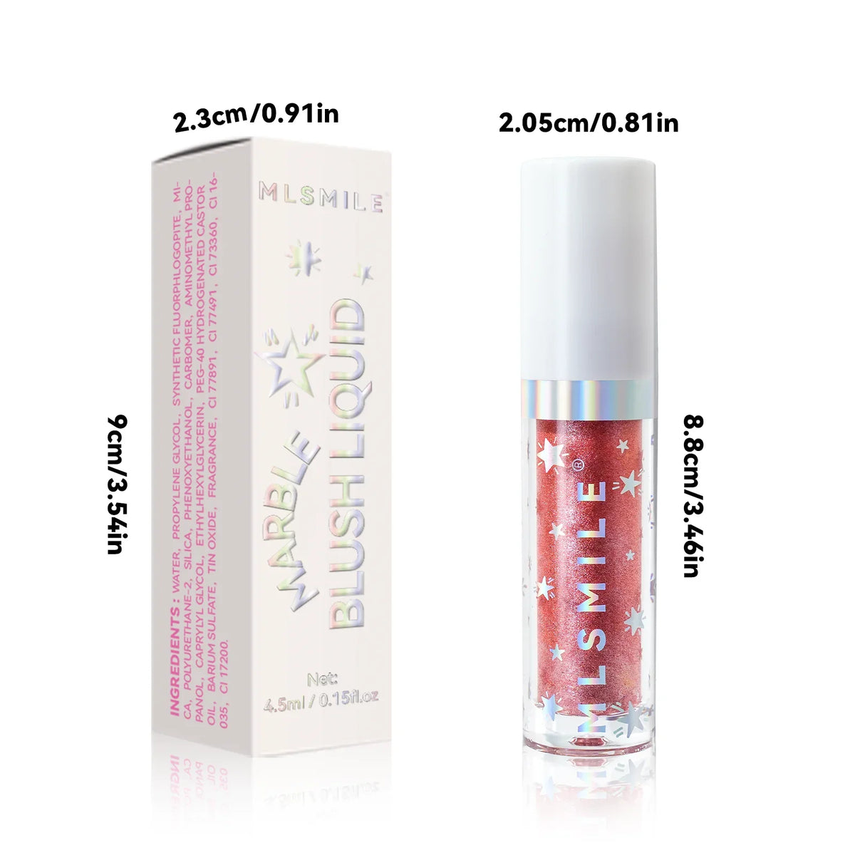 MLSMILE Marble Liquid Blush Highlighter & Contour – Waterproof Liquid Blush QXL