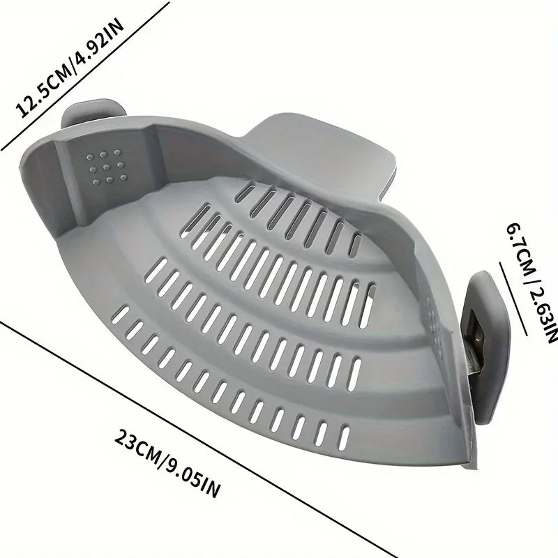 Wide-Mouth Silicone Pot Clip Strainer with Anti-Splash Guard Pot Clip Strainer QXL