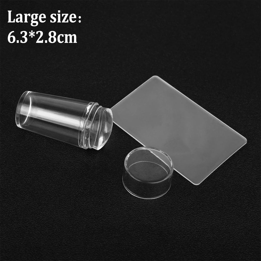 Transparent Nail Stamper & Scraper | French Manicure Tool Nail Art Stamper QXL Large Size