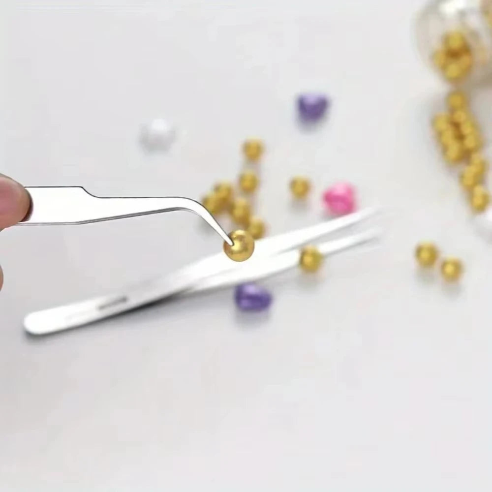 6-Piece Stainless Steel Precision Tweezers Set | Bent & Straight Precision Tweezers Set QXL