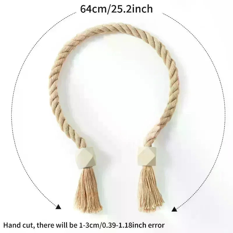 2-Pack Magnetic Wooden Tassel Curtain Holdbacks | Home Decor Curtain Holdbacks QXL
