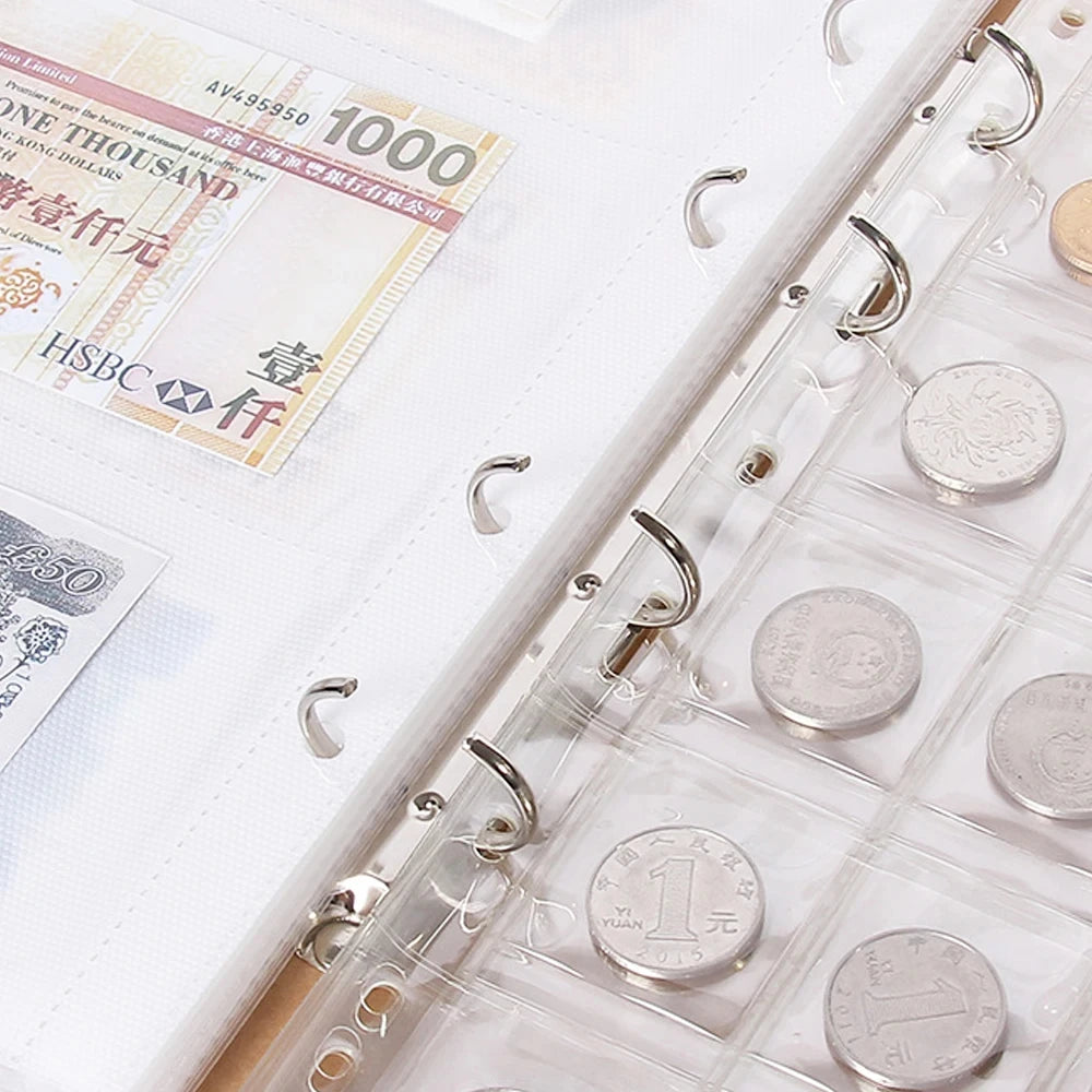 Coin & Banknote Collection Album | Retro Commemorative Storage Book Coin Collection Album QXL