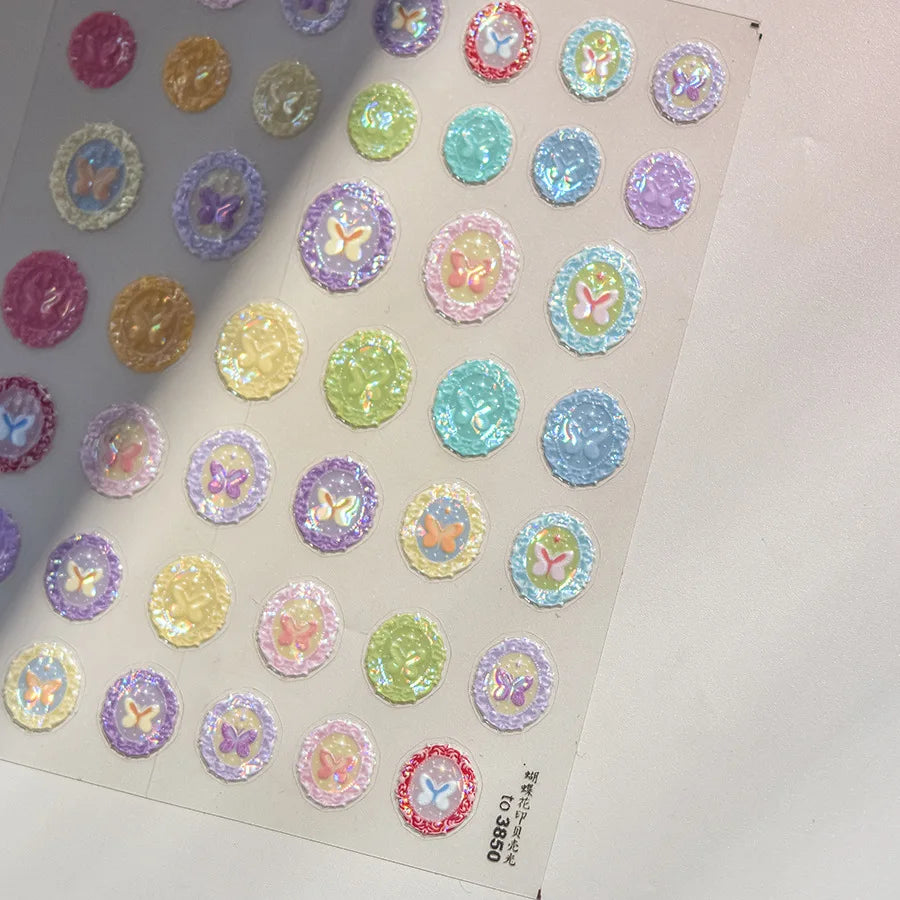 5D Golden Green Leaf Flower Nail Art Stickers | Adhesive Decals Nail Art Stickers QXL to3850