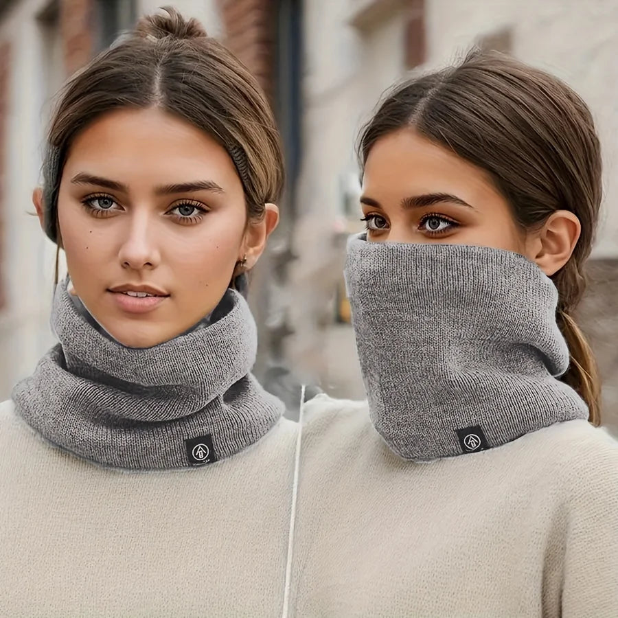 Double-Layer Knit Neck Warmer | Windproof Winter Scarf Unisex Winter Neck Warmer QXL