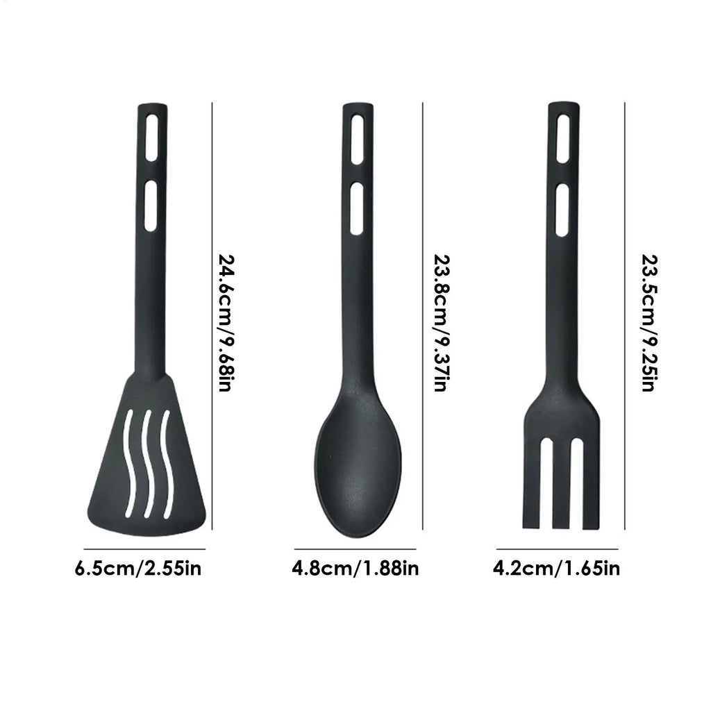 3-Piece Nylon Kitchen Utensil Set – Turner, Spoon & Fork Kitchen Utensil Set QXL