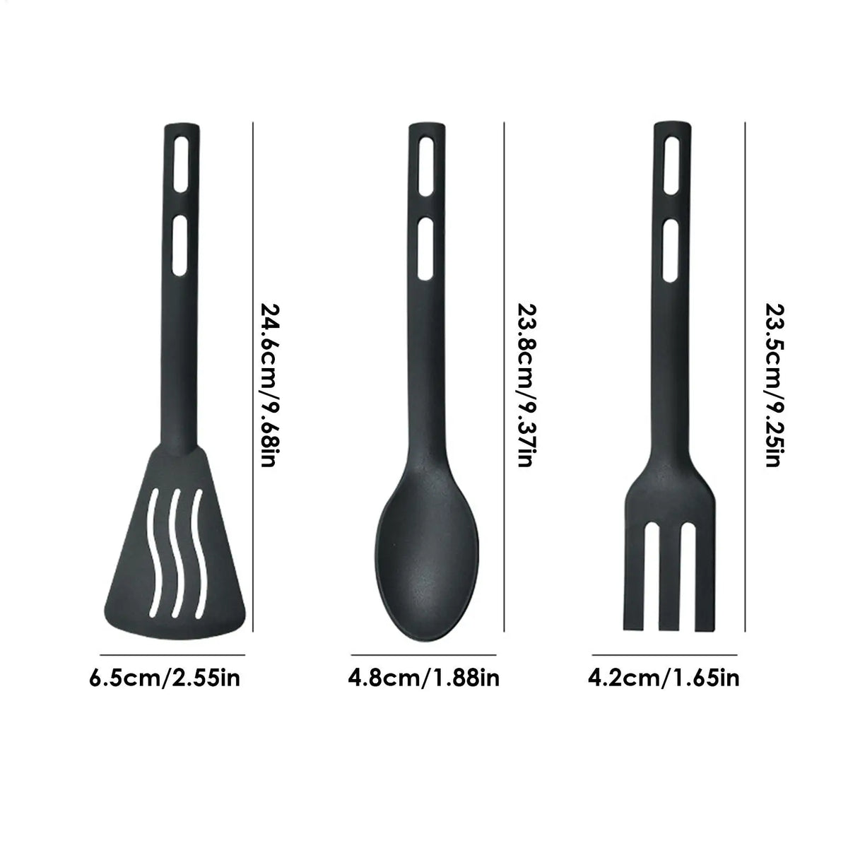 3-Piece Nylon Kitchen Utensil Set – Turner, Spoon & Fork Kitchen Utensil Set QXL