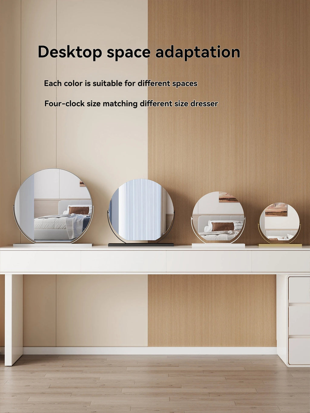 Large Half-Circle Desktop Makeup Mirror | Metal Frame Desktop Makeup Mirror QXL