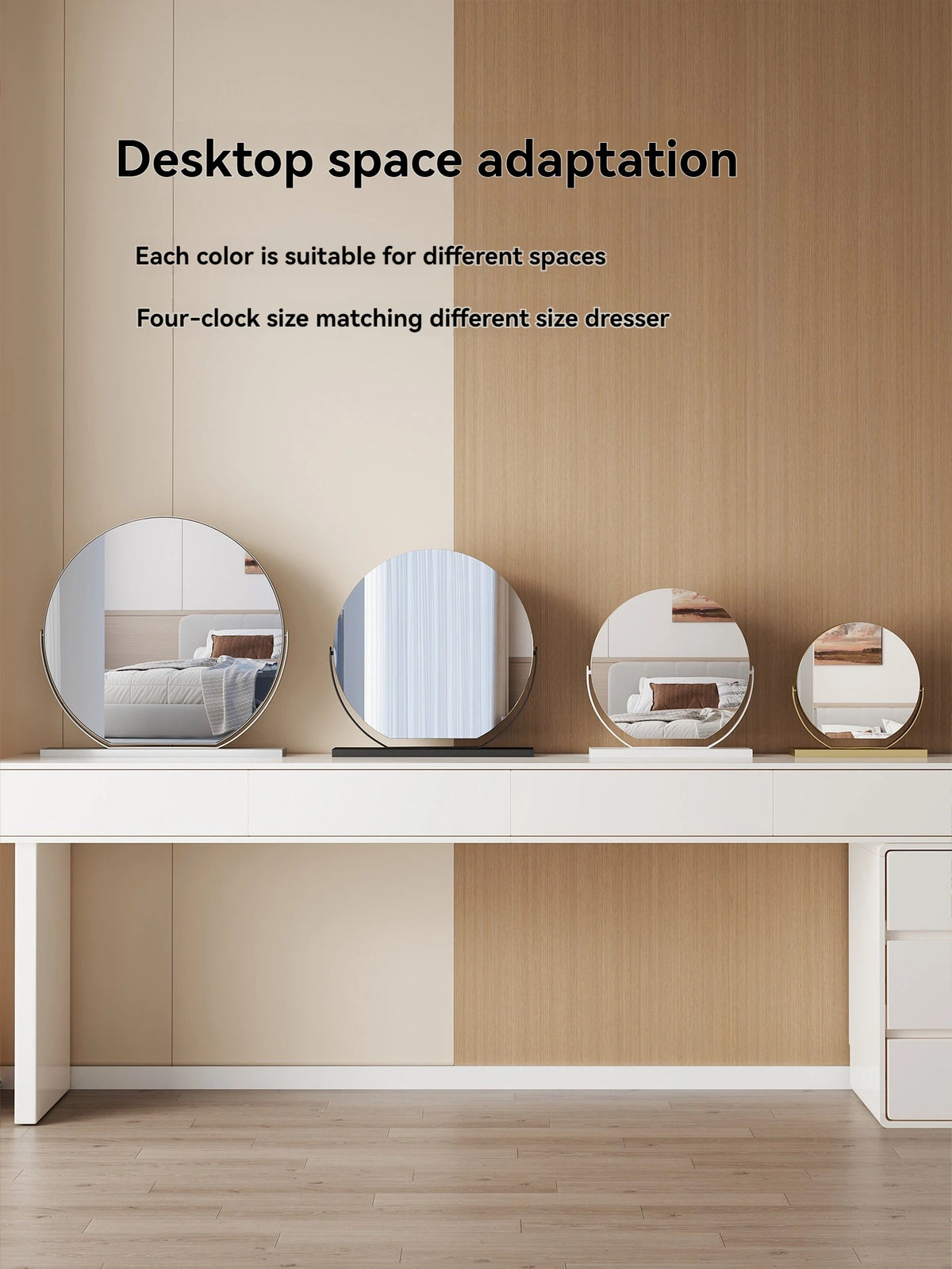 Large Half-Circle Desktop Makeup Mirror | Metal Frame Desktop Makeup Mirror QXL