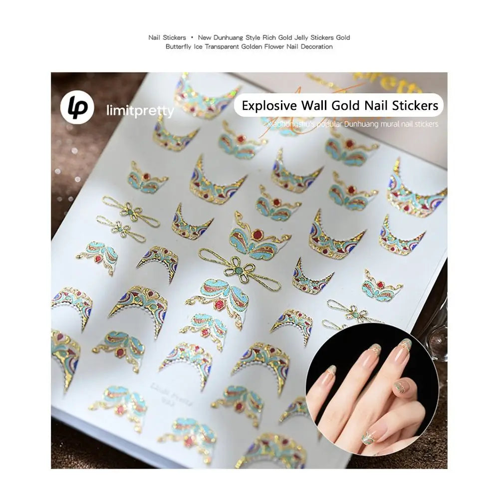 5D Baroque Gemstone Nail Stickers | Luxury Palace Nail Decals Nail Art Stickers QXL